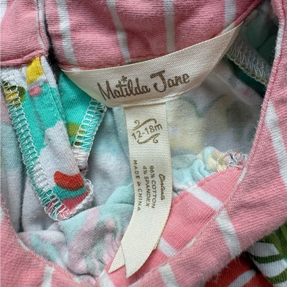 Matilda Jane Pink and White Striped Tank Top size 12-18 months - Picture 6 of 7